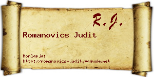 Romanovics Judit névjegykártya